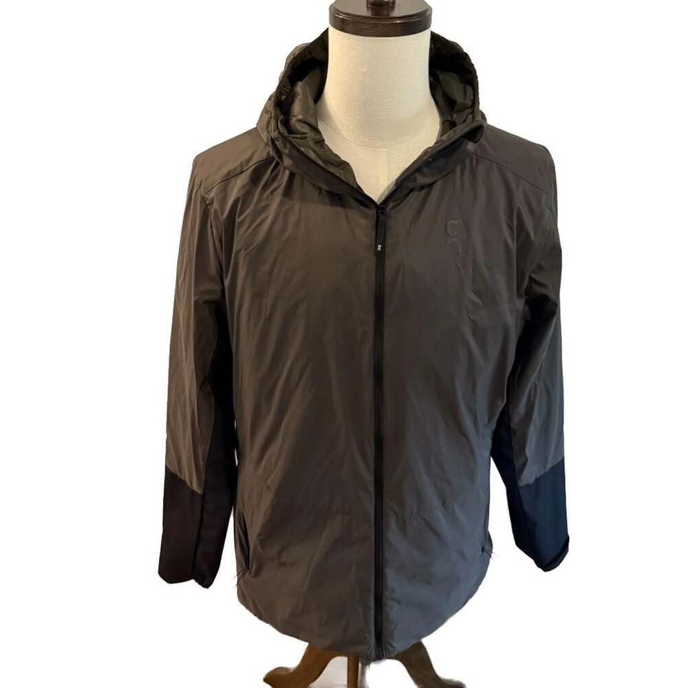 On Running Weather Jacket, Dark Shadow/Black Technical Windbreaker, Size XL